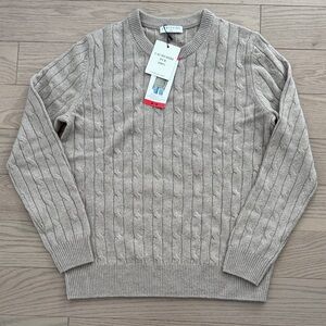 Medium LYDIAVINE Beige Cable Knit Cashmere Crewneck Sweater